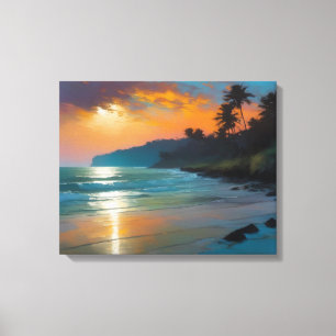 Impressão Em Tela Paraíso Encontrado: Uma Pintura Dos Sunsets De Pra