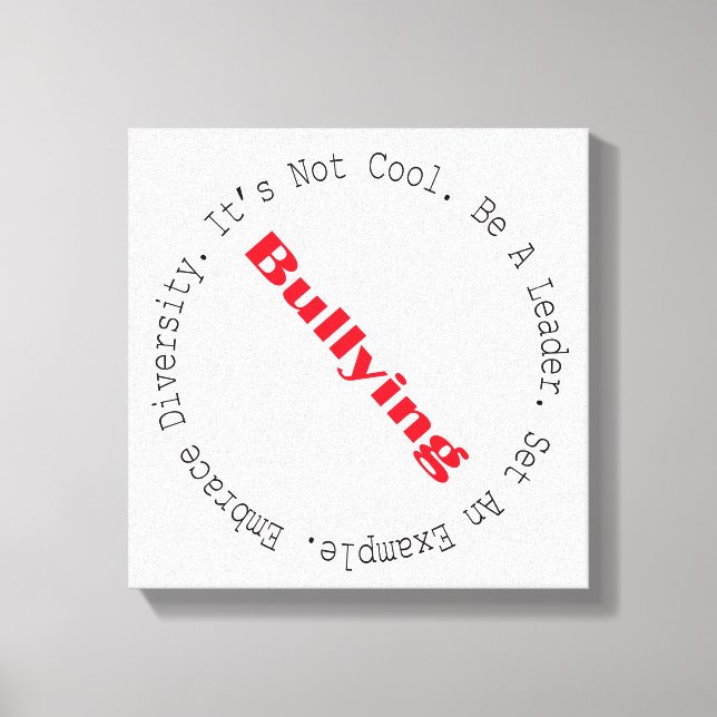 Impressão Em Tela Parar o Bullying por Shirley Taylor (Frente)