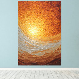Impressão Em Tela Parede Abstrata Texturizada Âmbar e Creme Girando