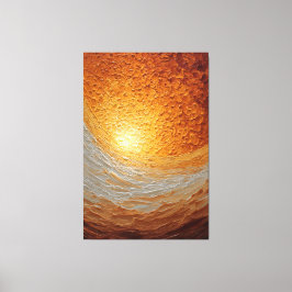 Impressão Em Tela Parede Abstrata Texturizada Âmbar e Creme Girando