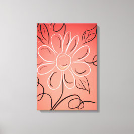 Impressão Em Tela Parede Flores Brancas e Corais