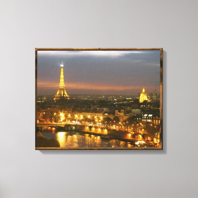 Impressão Em Tela Paris à Noite em Quadro Russo (Frente)