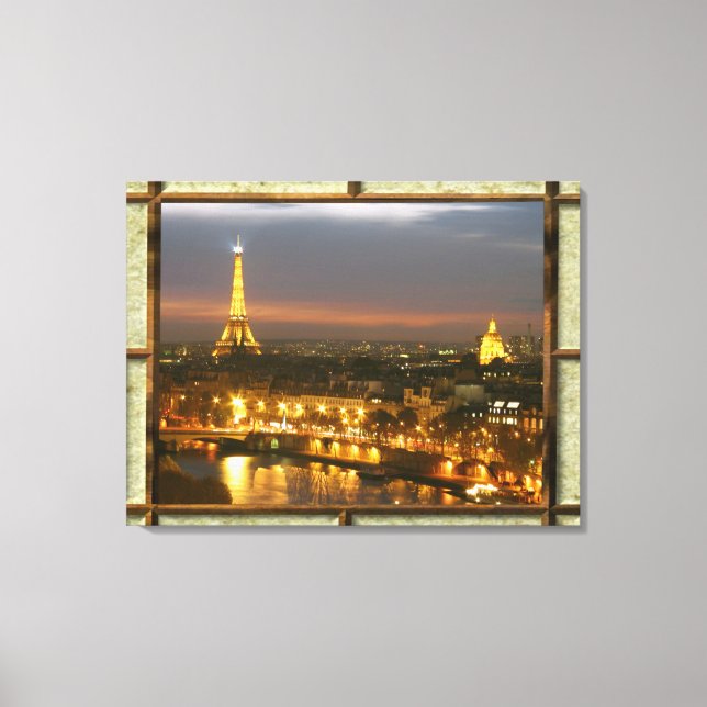 Impressão Em Tela Paris à Noite em Quadro Russo (Frente)