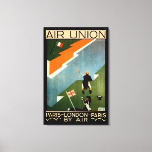 Impressão Em Tela Paris - Londres - Paris pelo ar