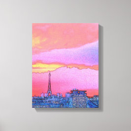 Impressão Em Tela Paris Sunset