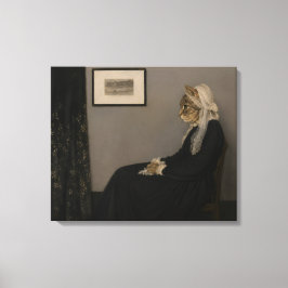 Impressão Em Tela Paródia da Mãe de Whistler Gato Arte Clássica