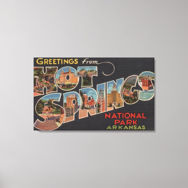 Impressão Em Tela Parque Nacional de Hot Primaveras, Arkansas (Blue) (Frente)