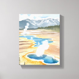 Impressão Em Tela Parque Nacional de Yellowstone | Aquarela de Paisa