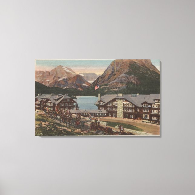 Impressão Em Tela Parque Nacional Glacier, MT - Hotel Glacier 2 (Frente)