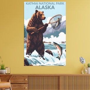 Impressão Em Tela Parque Nacional Katmai, Alasca WPA