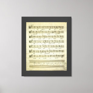 Impressão Em Tela Partitura Antiga, Partitura Musical Antiga 1810