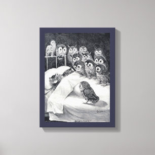 Impressão Em Tela Pássaro da Coruja dos Pesadelos, Louis Wain