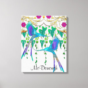 Impressão Em Tela Pássaro de quetzal azul