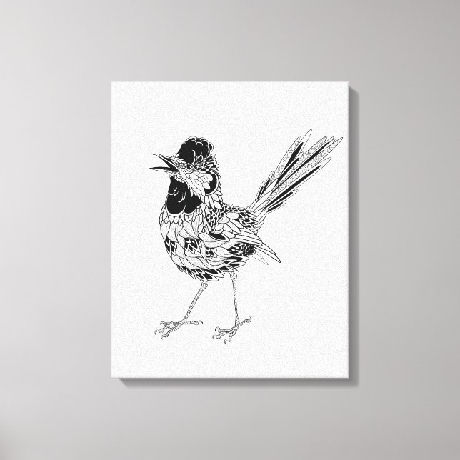Impressão Em Tela Pássaro - Tatuagem 6 (Frente)