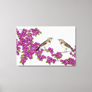 Impressão Em Tela Pássaros Adoráveis, Pássaros Adoráveis, Pia-de-Cer