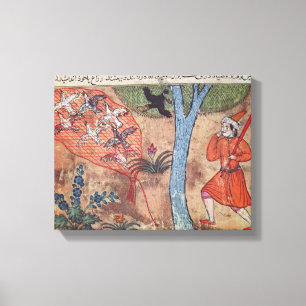 Impressão Em Tela Pássaros da caça, 'do livro de Kalila e