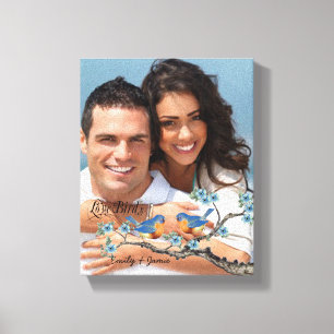 Impressão Em Tela Pássaros de Amor Seu Foto em Tela