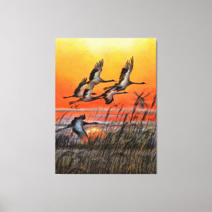 Impressão Em Tela Pássaros Voando Telas Solares - Pintura
