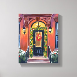 Impressão Em Tela Passos de Natal | Aquarela de Férias de Inverno