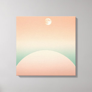 Impressão Em Tela Pastel Meia-Lua e Arcos - Geométrico Minimalista