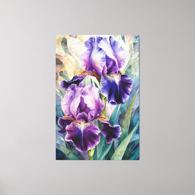 Impressão Em Tela *~* Pastels Flower Artsy Iris Painting AP84 (Frente)
