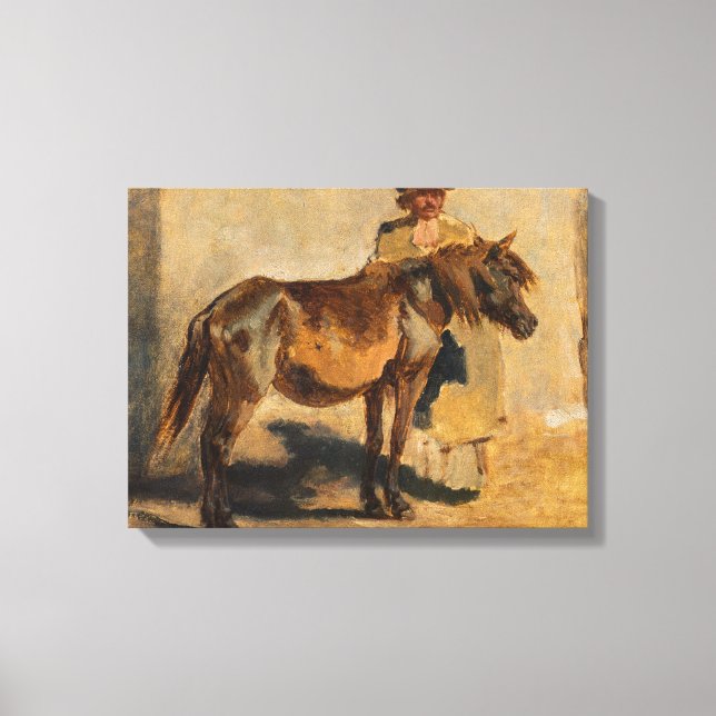 Impressão Em Tela Pastor Com Cavalo (Equino) (Frente)