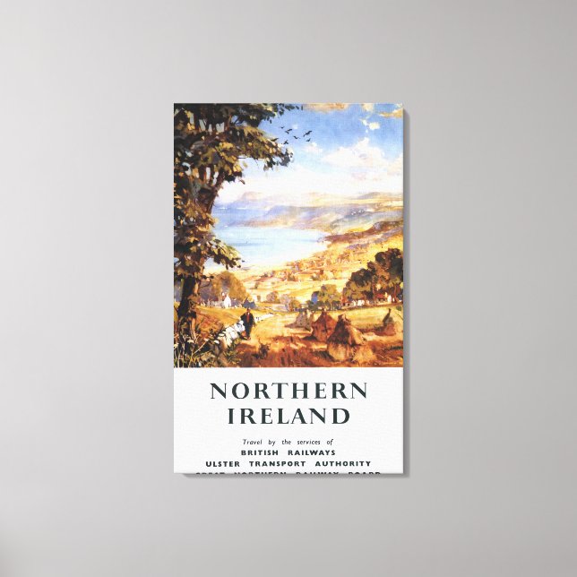 Impressão Em Tela Pastoral ScenMan and Dog British Railways (Frente)