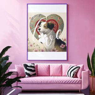 Impressão Em Tela Patas amadas: Amor personalizado moderno aos anima