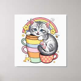 Impressão Em Tela Patas Pastel & Sorvos Arco-íris