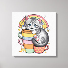 Impressão Em Tela Patas Pastel & Sorvos Arco-íris