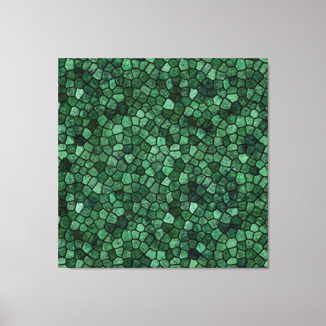 Impressão Em Tela Patchwork Terrazo do Jade Green Cobbled (Frente)