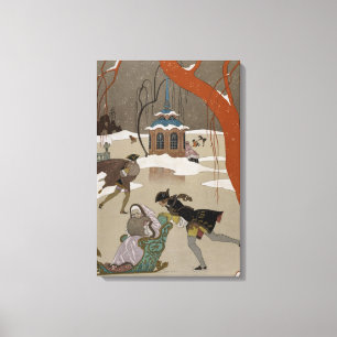 Impressão Em Tela Patinagem no gelo no lago congelado