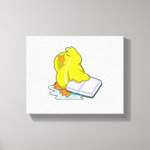 Impressão Em Tela Pato com Livro