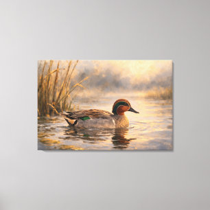 Impressão Em Tela Pato de Pântano   Arte de Vida Selvagem Costeira  