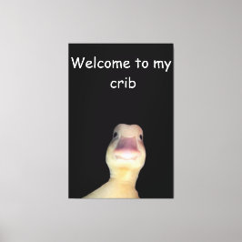 Impressão Em Tela Pato Meme Divertido: Bem-vindo ao Meu Quarto Pato