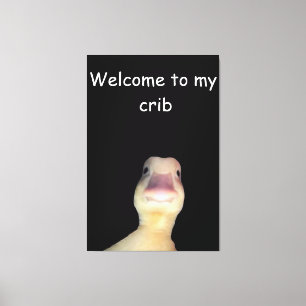 Impressão Em Tela Pato Meme Divertido: Bem-vindo ao Meu Quarto Pato