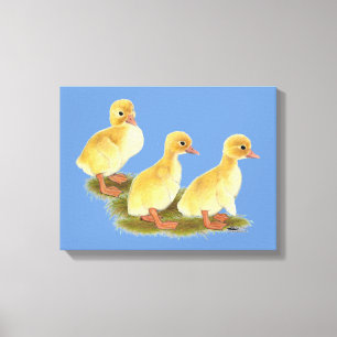 Impressão Em Tela Patos Amarelos