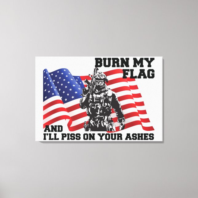 Impressão Em Tela Patriota Americano (Frente)