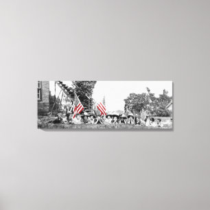 Impressão Em Tela Patriotic Group Women American Flag Circa 1910