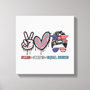 Impressão Em Tela Patriótico Engraçado do Bandeira dos EUA