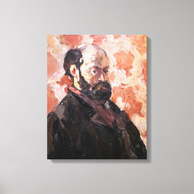 Impressão Em Tela Paul Cezanne - Autorretrato com fundo rosa (Frente)