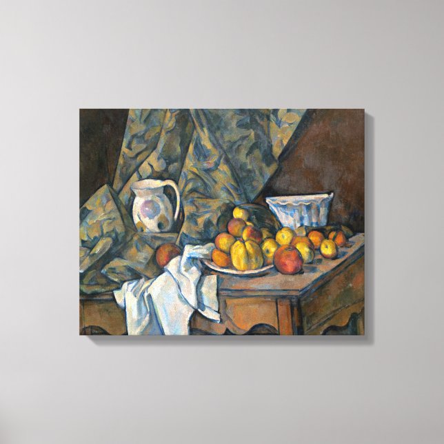 Impressão Em Tela Paul Cezanne | Vida tranquila com maçãs e pêssegos (Frente)