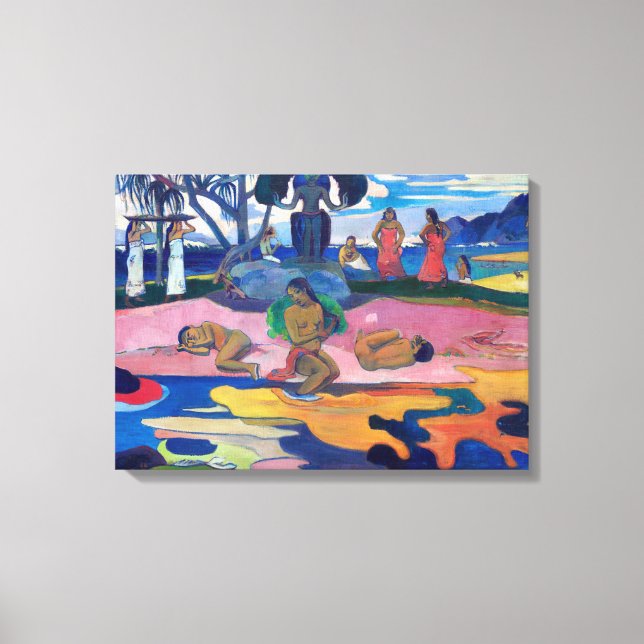 Impressão Em Tela Paul Gauguin - Dia do Deus / Mahana no atua (Frente)