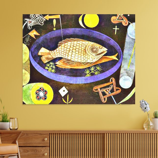 Impressão Em Tela Paul Klee - Aroundfish, (Insitu(Sala de estar))