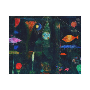 Impressão Em Tela Paul Klee Fish Magic Abstrato Pintura Gráfica