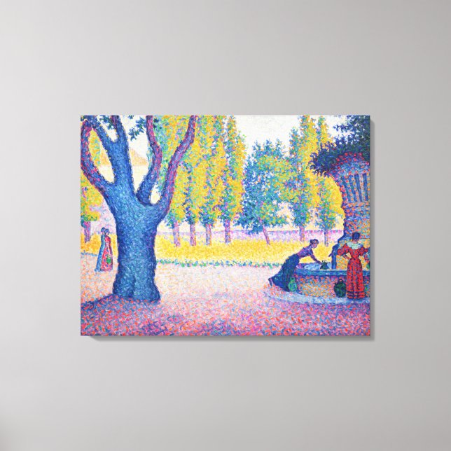 Impressão Em Tela Paul Signac - Fountain des Lices, Santo-Tropez (Frente)