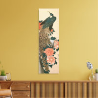 Pavão e Peônias de Hiroshige, Arte Japonês
