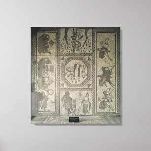 Impressão Em Tela Pavimento mosaico da vila romana em Low