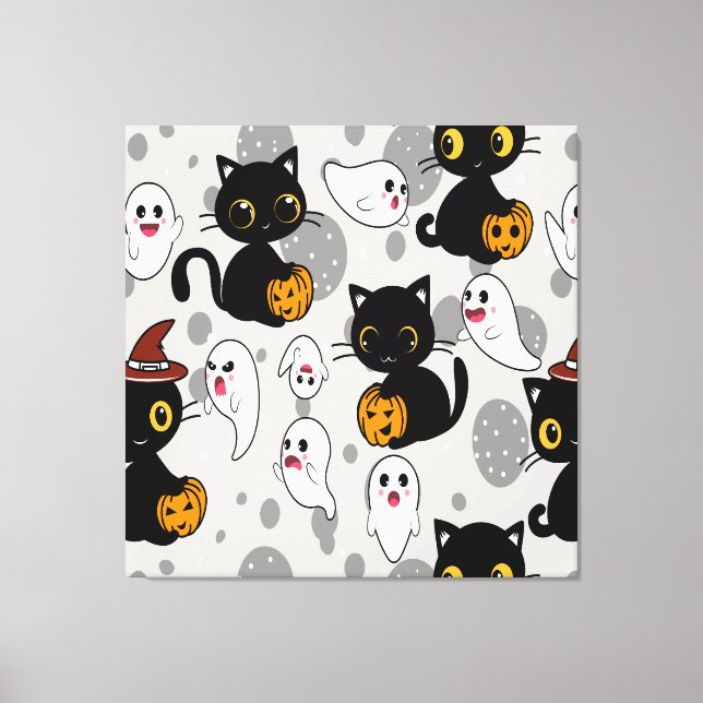 Impressão Em Tela Paws de Abóbora Fantasma Spooky (Frente)