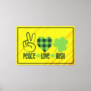 Impressão Em Tela Paz Amor Irlandês Design do Dia de São Patrício-66
